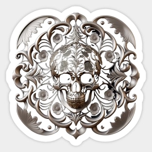 Just a Golden Scull Ornament 2 Sticker